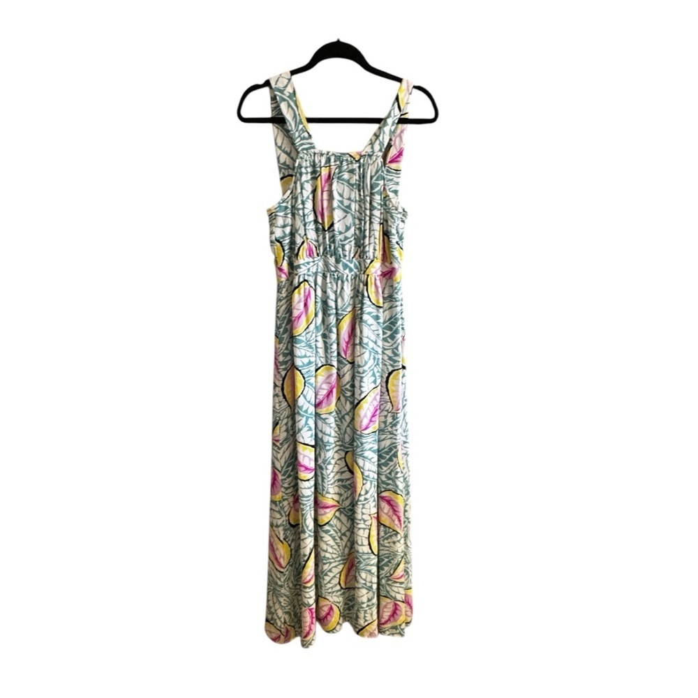 Nwt Theory Sahara Caribbean Maxi Silk Dress Teal Multi $365 Size 6